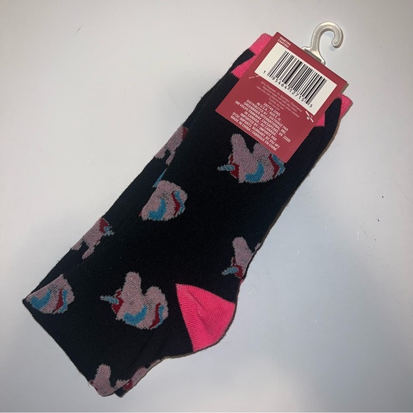 Women’s Black and Pink Unicorn Socks - Picture 4 of 5